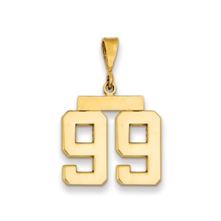 14k Yellow Gold Medium Polished Number 99 Pendant MP99