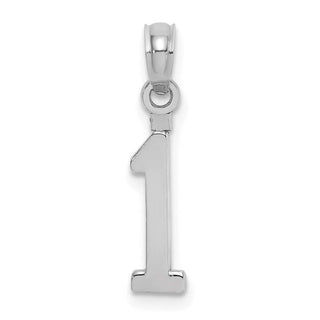 14K White Gold Polished Number 1 Pendant