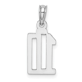 14K White Gold Polished Number 10 Pendant
