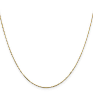 14" 14K Yellow Gold 14 inch .8mm Octagonal Snake with Lobster Clasp Chain