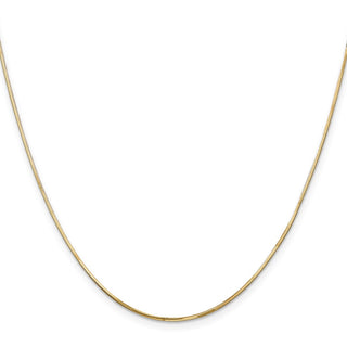 18" 14k Yellow Gold 1.2mm Octagonal Snake Chain Necklace