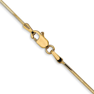 18" 14k Yellow Gold 1.2mm Octagonal Snake Chain Necklace
