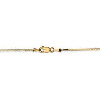 30" 14k Yellow Gold 1.2mm Octagonal Snake Chain Necklace