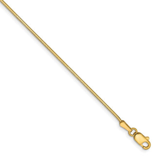 7" 14k Yellow Gold 1.2mm Octagonal Snake Chain Bracelet
