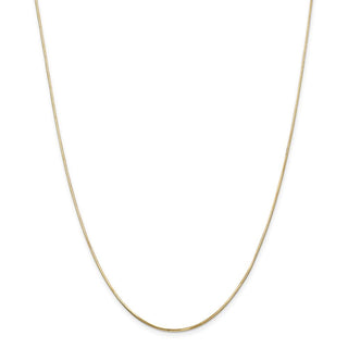 20" 14k Yellow Gold 1.2mm Octagonal Snake Chain Necklace
