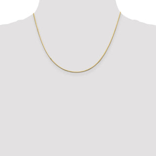 18" 14k Yellow Gold 1.4mm Octagonal Snake Chain Necklace