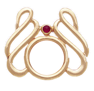14K Gold Bezel FANCY RUBY SLIDE Pendant 16.5 mm