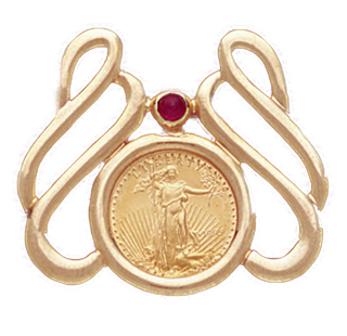 14K Gold Bezel FANCY RUBY SLIDE Pendant 16.5 mm