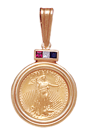 14K Yellow Gold Bezel, Pendant 16.5 mm
