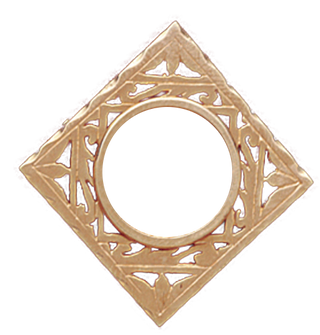 14K Yellow Gold SQ. FILIGREE Bezel Pendant 16.5 mm