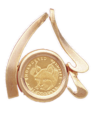 14K Gold FANCY CURVE SLIDE Bezel Pendant 14 mm