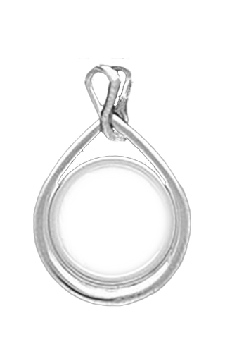 14K Yellow Gold or 14k White Gold Tear Drop 27 mm Prong Bezel Pendant