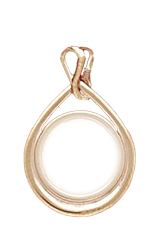 14K Yellow Gold or 14k White Gold Tear Drop 27 mm Prong Bezel Pendant