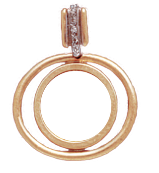 14K Gold WIRE Bezel Pendant 14 mm