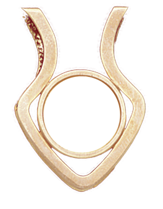 14K Gold ARROW SLIDE Bezel Pendant 18 mm