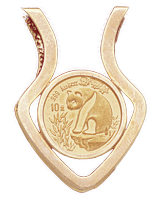 14K Gold ARROW SLIDE Bezel Pendant 18 mm