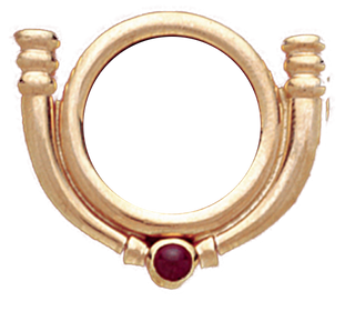 14K Gold RUBY SLIDE Bezel 18 mm CoinPendant