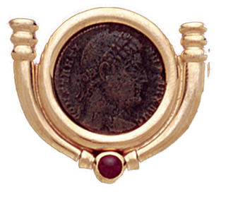 14K Gold RUBY SLIDE Bezel 18 mm CoinPendant