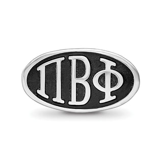 Sterling Silver LogoArt 15.25mm Pi Beta Phi Sorority Greek Letters Enameled Oval Bead