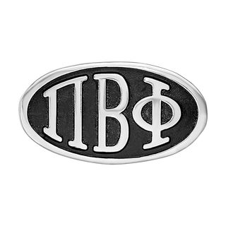 Sterling Silver LogoArt 15.25mm Pi Beta Phi Sorority Greek Letters Enameled Oval Bead
