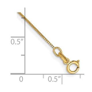 10" 14K Yellow Gold .5mm Box with Spring Ring Clasp Anklet