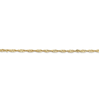 8" 14k Yellow Gold 1.70mm Singapore Chain Bracelet