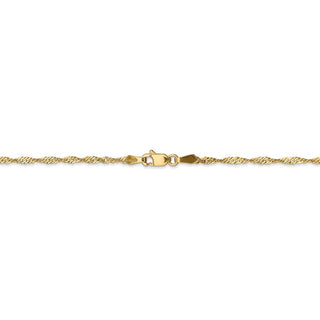 8" 14k Yellow Gold 1.70mm Singapore Chain Bracelet