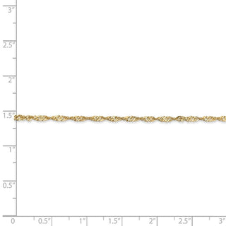 8" 14k Yellow Gold 1.70mm Singapore Chain Bracelet