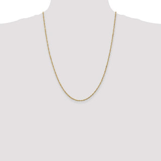 24" 14k Yellow Gold 1.70mm Singapore Chain Necklace