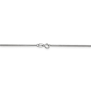 16" 14k White Gold 1.3mm Curb Pendant Chain Necklace