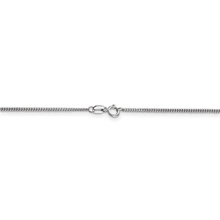 24" 14k White Gold 1.3mm Curb Pendant Chain Necklace