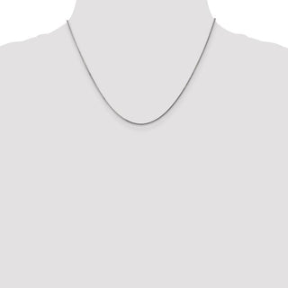 18" 14k White Gold 1.3mm Curb Pendant Chain Necklace