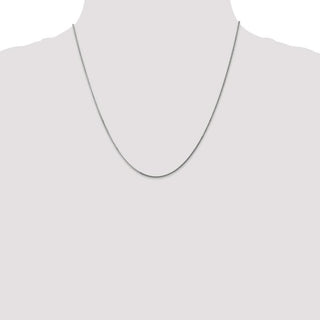 20" 14k White Gold 1.3mm Curb Pendant Chain Necklace