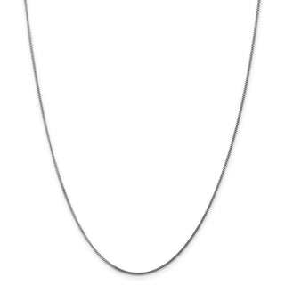 24" 14k White Gold 1.3mm Curb Pendant Chain Necklace