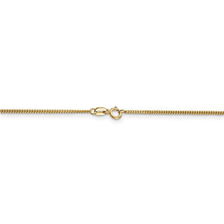 24" 14k Yellow Gold 1.3mm Curb Pendant Chain Necklace