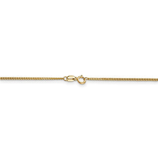 18" 14k Yellow Gold 1.3mm Curb Pendant Chain Necklace