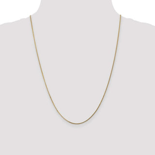 24" 14k Yellow Gold 1.3mm Curb Pendant Chain Necklace
