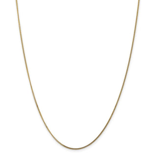 24" 14k Yellow Gold 1.3mm Curb Pendant Chain Necklace