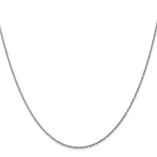 14" 14K White Gold 14 inch .8mm Light Baby Rope with Spring Ring Clasp Chain