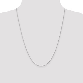 24" 14K White Gold 24 inch .8mm Light Baby Rope with Spring Ring Clasp Chain