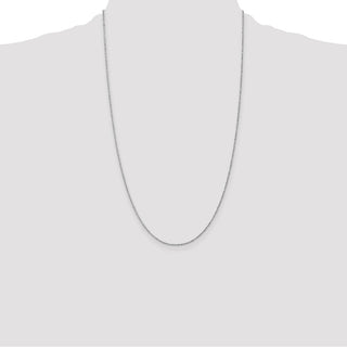 26" 14K White Gold 26 inch .8mm Light Baby Rope with Spring Ring Clasp Chain