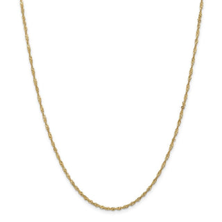 24" 14k Yellow Gold 1.70mm Singapore Chain Necklace
