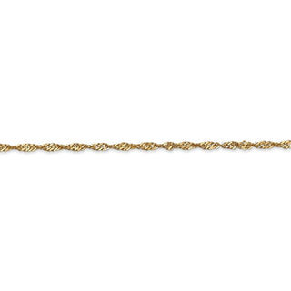 8" 14k Yellow Gold 2mm Singapore Chain Bracelet