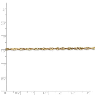 8" 14k Yellow Gold 2mm Singapore Chain Bracelet