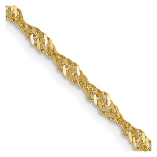 22" 14k Yellow Gold 2mm Singapore Chain Necklace