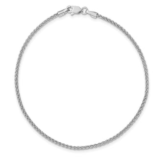 7" 14k White Gold 1.65mm Spiga Chain Bracelet
