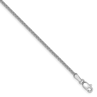 9" 14k White Gold 1.65mm Spiga Chain Anklet
