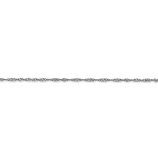 8" 14k White Gold 1.4mm Singapore Chain Bracelet