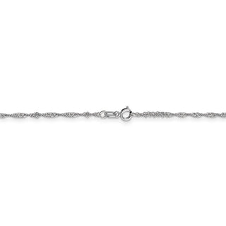 10" 14k White Gold 1.4mm Singapore Chain Anklet