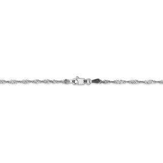10" 14k White Gold 1.7mm Singapore Chain Anklet
